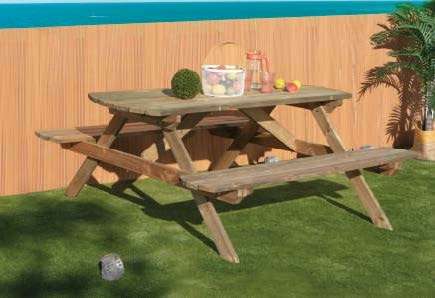 MESA PICNIC MADERA DE PINO 72X172X159 CM