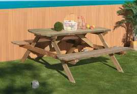 MESA PICNIC MADERA DE PINO 72X172X159 CM