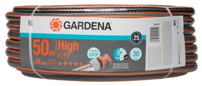 GARDENA Manguera Comfort HighFLEX 19 mm (3/4"), 50 m (gris/Naranja, 18085-20 )