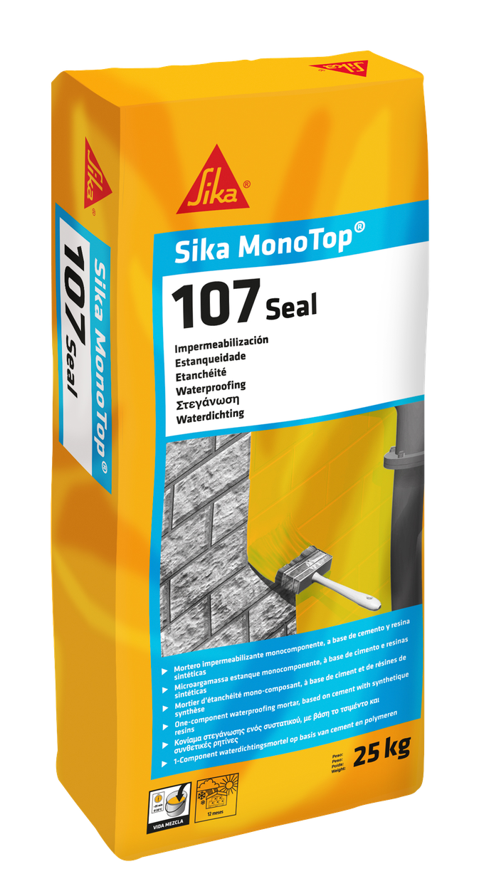 Mortero impermeabilizante Sika MonoTop 107 1 componente 25 kg