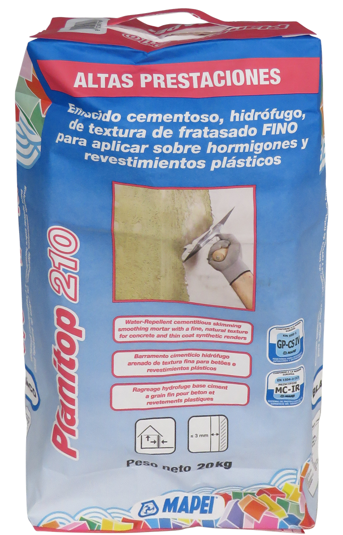 Mortero Planitop 210 gris de 25 kg