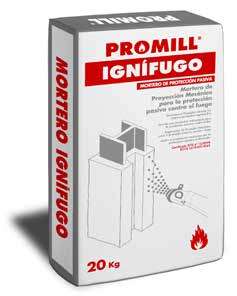 Mortero de proyección promill ignífugo de 20 kg