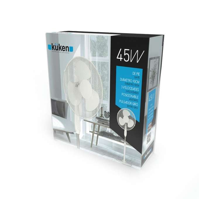 Ventilador de pie Küken con base redonda de 45W