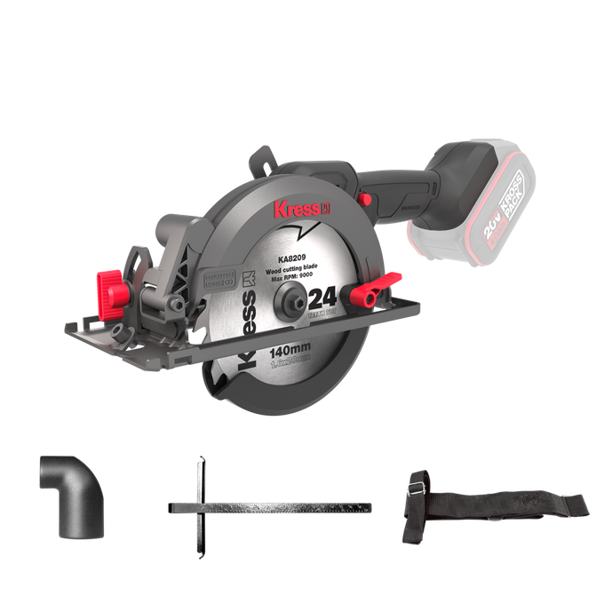 Sierra circular brushless de 140mm 20V con 2 baterías de 4Ah