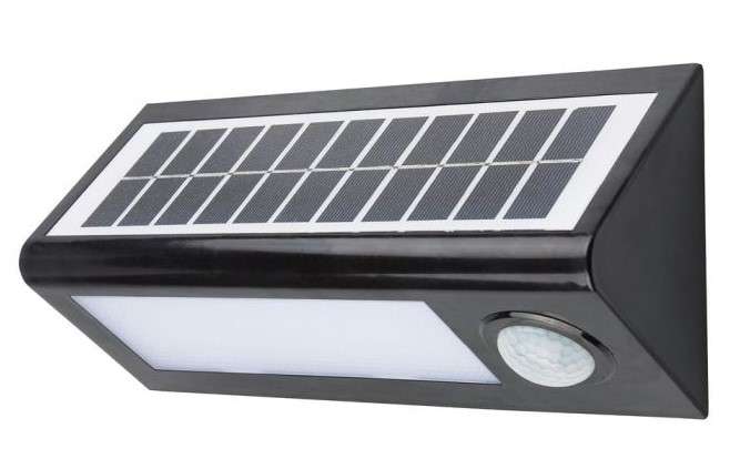 APLIQUE LED SOLAR KORPASS CON SENSOR 27CM 8W FRÍA