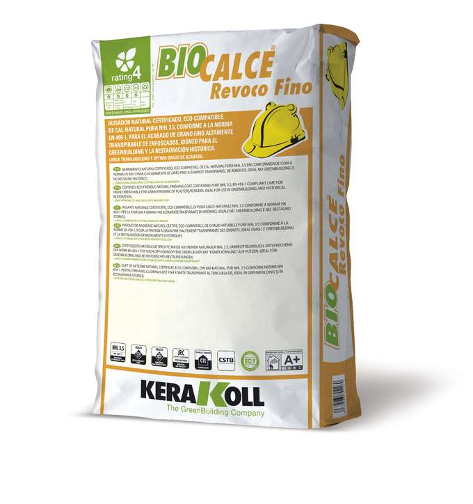 Mortero de revestir Biocalce revoco fino blanco de 25 kg