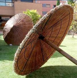 Parasol Mimbre Completo