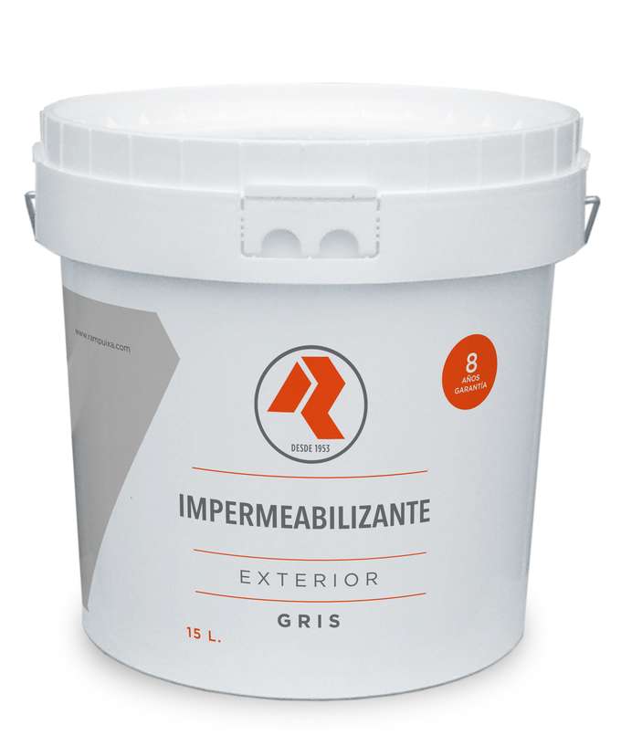 Pintura impermeabilizante con fibra gris 15 litros