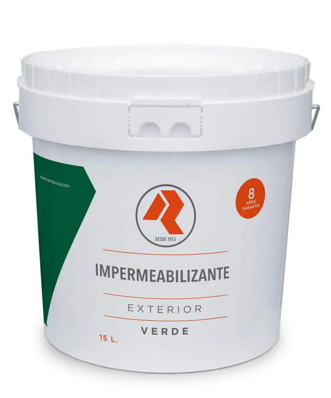 Pintura impermeabilizante con fibra verde 15 litros